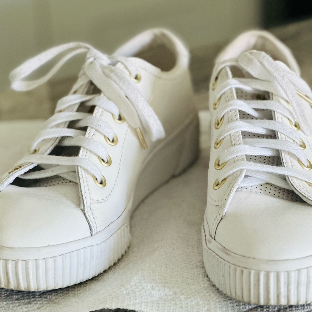 Adorable Keds platform sneakers with gold accents
